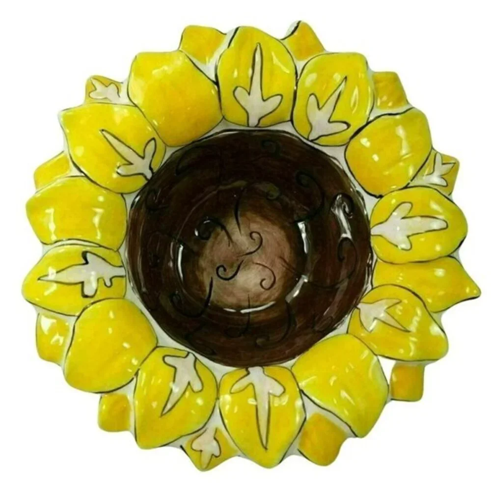 Blue Sky Clayworks Heather Goldminc Sunflower Bowl Spreader BEC6160 2010 READ‎